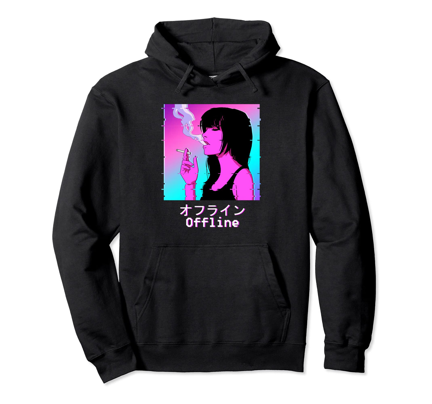 Japanese Aesthetic Vaporwave Sad Anime Hoodie - Graphic Print for Adults - T-Shirt, Sweatshirt, Hoodie