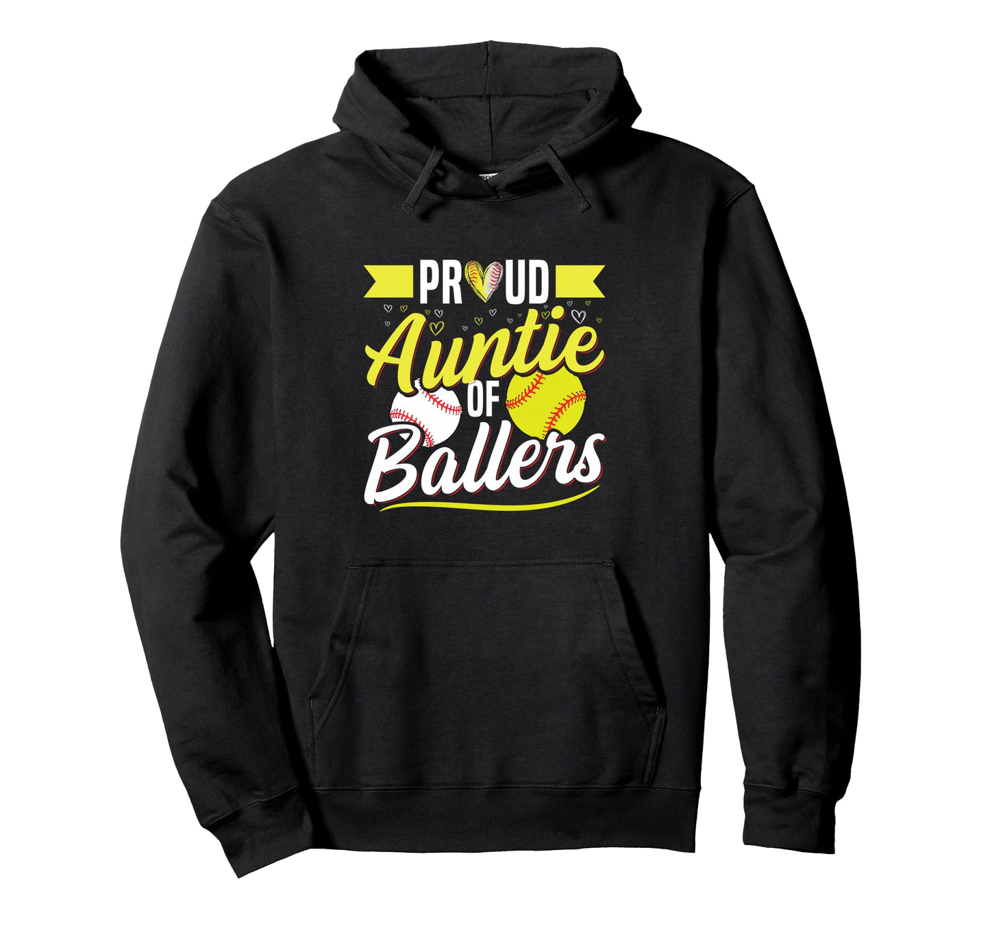 Ballers Auntie Baseball And Softball Hoodie - Unique Graphic for Adults - T-Shirt, Sweatshirt, Hoodie