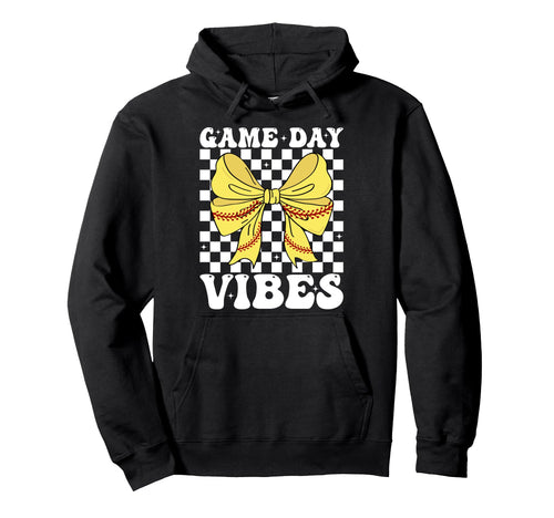 Game Day Vibes Coquette Bow Softball Mama Hoodie - Streetwear Style Unisex - T-Shirt, Sweatshirt, Hoodie