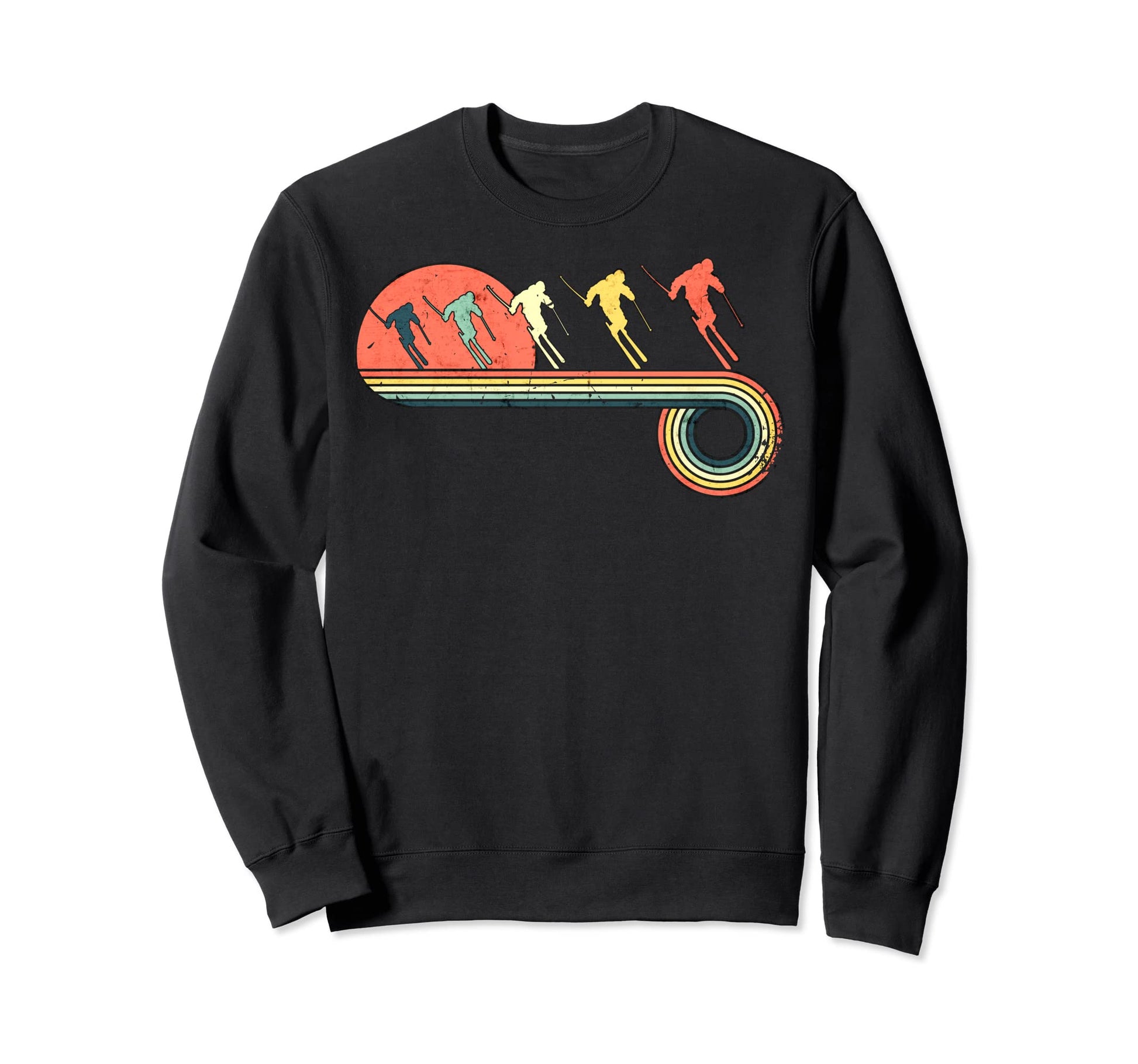Skiing Sunset Rainbow Sweatshirt - Trendy Graphic Unisex - T-Shirt, Sweatshirt, Hoodie
