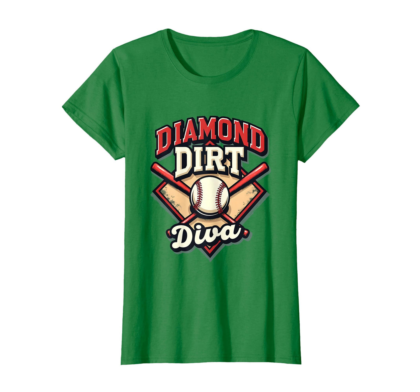 Diamond Dirt Diva Baseball Mama T-Shirt - Trendy Graphic Men Women - T-Shirt, Sweatshirt, Hoodie