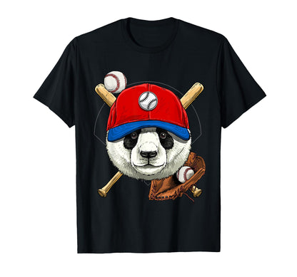 Panda Baseball Panda Lovers T-Shirt - Casual Everyday Wear Men Women - T-Shirt, Sweatshirt, Hoodie