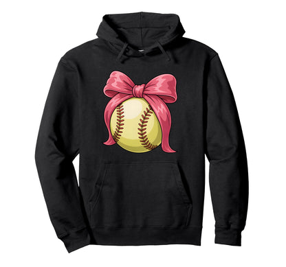 Coquette Softball Sports Softball Player Hoodie - Trendy Graphic Men Women - T-Shirt, Sweatshirt, Hoodie