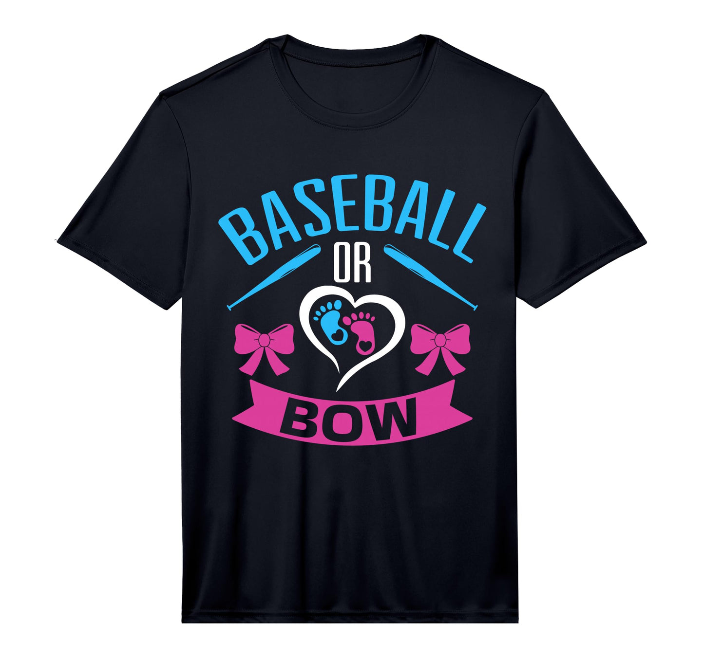 Baseball Or Bow Gender Reveal Party T-Shirt - Casual Everyday Wear Unisex - T-Shirt, Sweatshirt, Hoodie