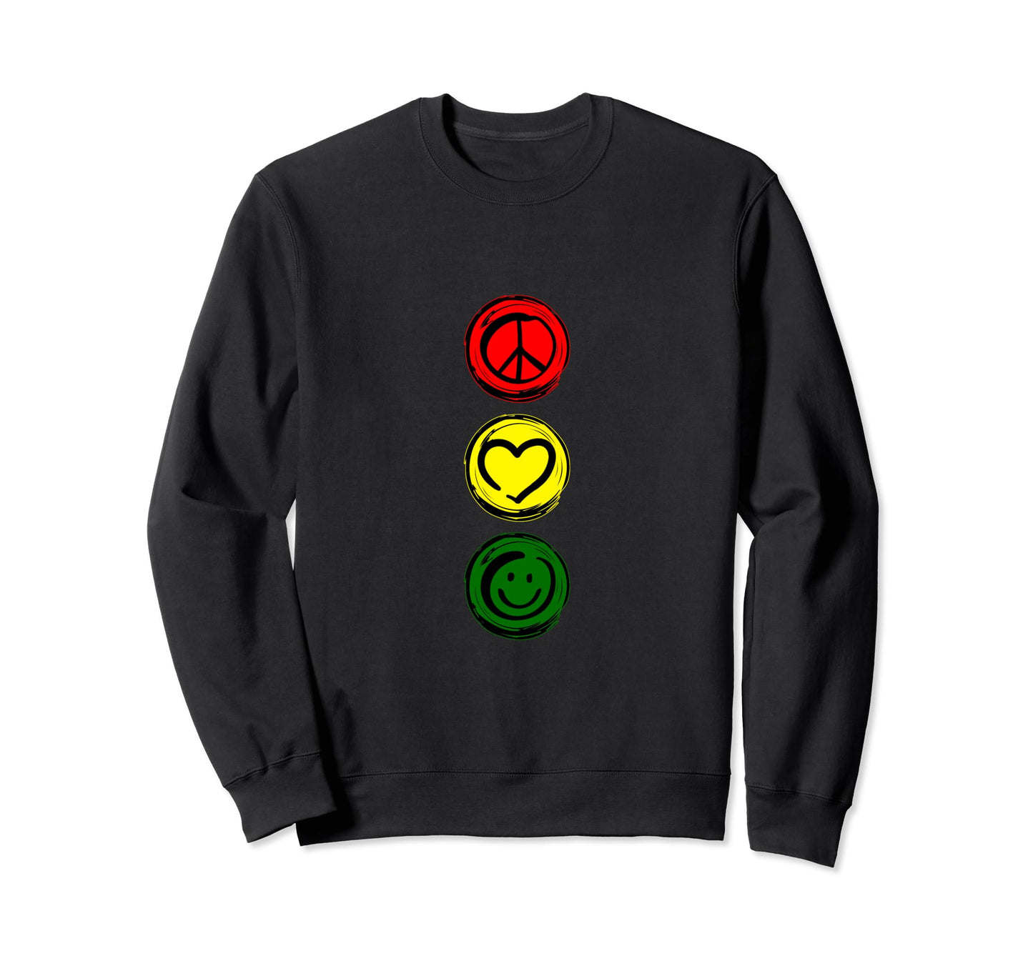 Traffic Road Light Peace Love And Sweatshirt - Custom Art Print Unisex - T-Shirt, Sweatshirt, Hoodie