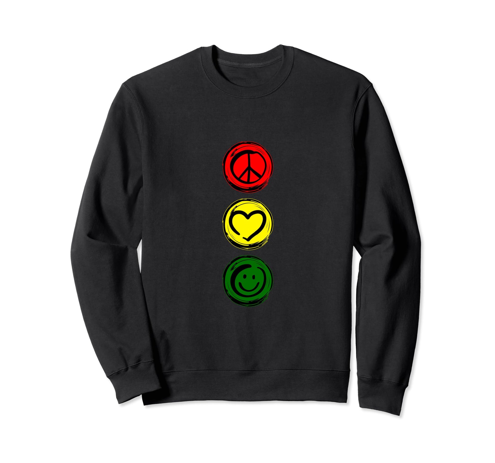 Traffic Road Light Peace Love And Sweatshirt - Custom Art Print Unisex - T-Shirt, Sweatshirt, Hoodie