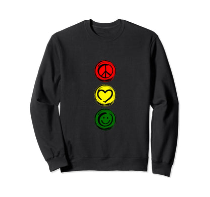 Traffic Road Light Peace Love And Sweatshirt - Custom Art Print Unisex - T-Shirt, Sweatshirt, Hoodie