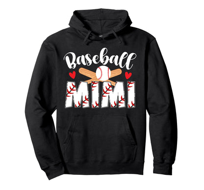 Baseball Mimi Best Grandma Mimi Baseball Hoodie - Trendy Graphic Unisex - T-Shirt, Sweatshirt, Hoodie