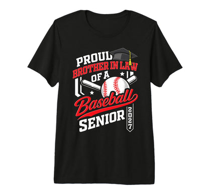 Proud Brother Law Baseball Senior T-Shirt - Custom Art Print for Adults - T-Shirt, Sweatshirt, Hoodie