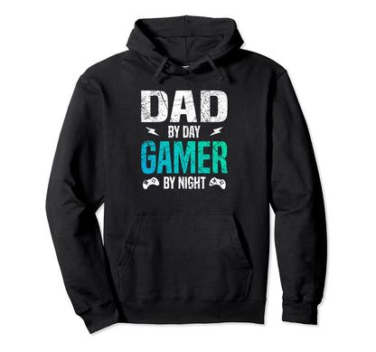 Dad Day Gamer Night Funny Family Hoodie - Unique Graphic Unisex - T-Shirt, Sweatshirt, Hoodie