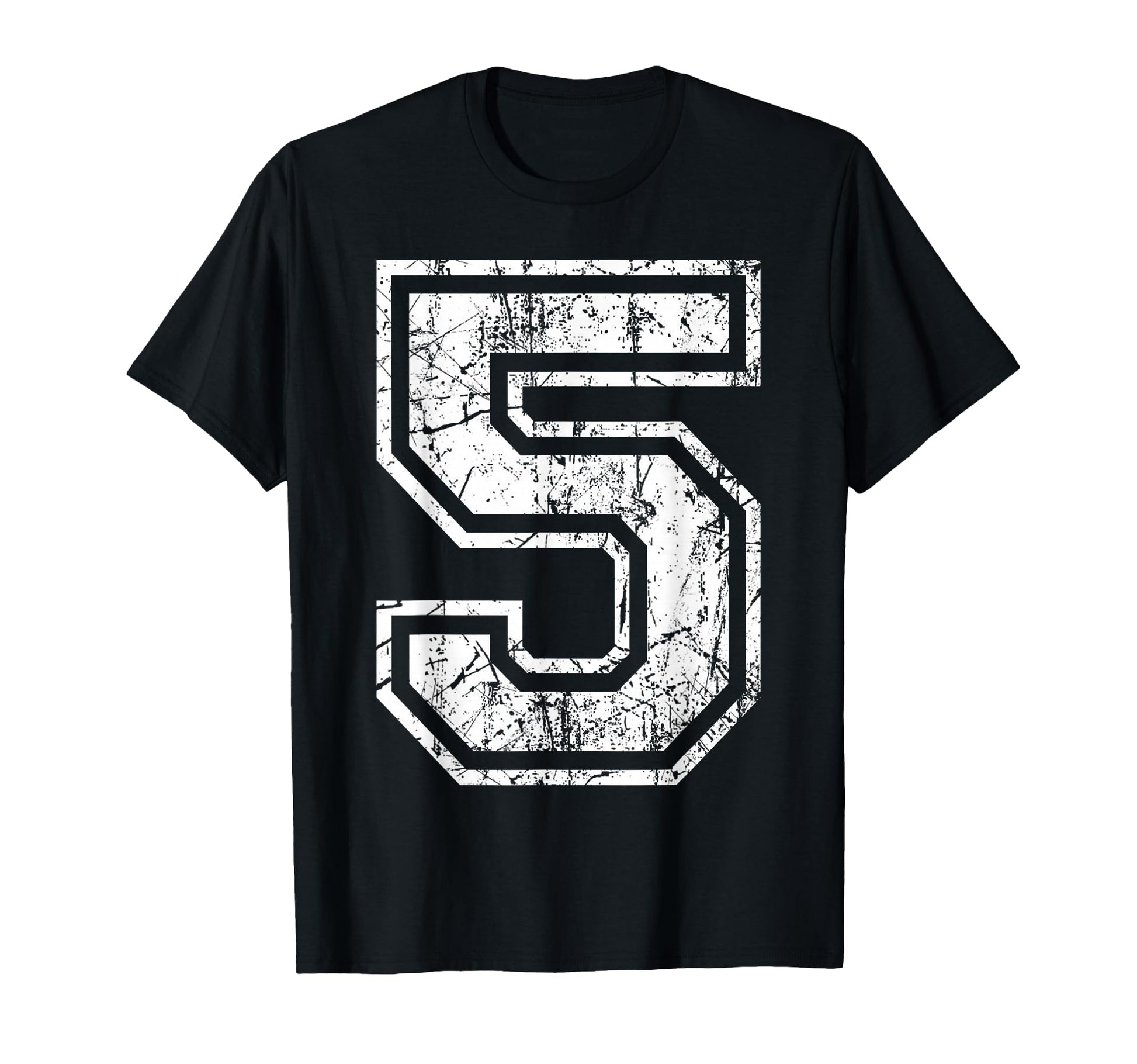 Sports Jersey Grunge Number 5 Fan T-Shirt - Custom Art Print for Adults - T-Shirt, Sweatshirt, Hoodie