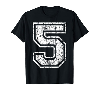 Sports Jersey Grunge Number 5 Fan T-Shirt - Custom Art Print for Adults - T-Shirt, Sweatshirt, Hoodie