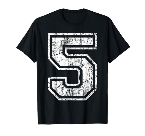 Sports Jersey Grunge Number 5 Fan T-Shirt - Custom Art Print for Adults - T-Shirt, Sweatshirt, Hoodie