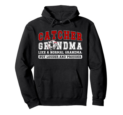 Baseball Catcher Grandma Baseball Hoodie - Fun Novelty Design for Adults - T-Shirt, Sweatshirt, Hoodie