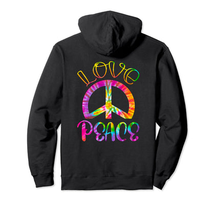 Love Peace Colorful Peace Symbol Hoodie - Unique Graphic Unisex - T-Shirt, Sweatshirt, Hoodie