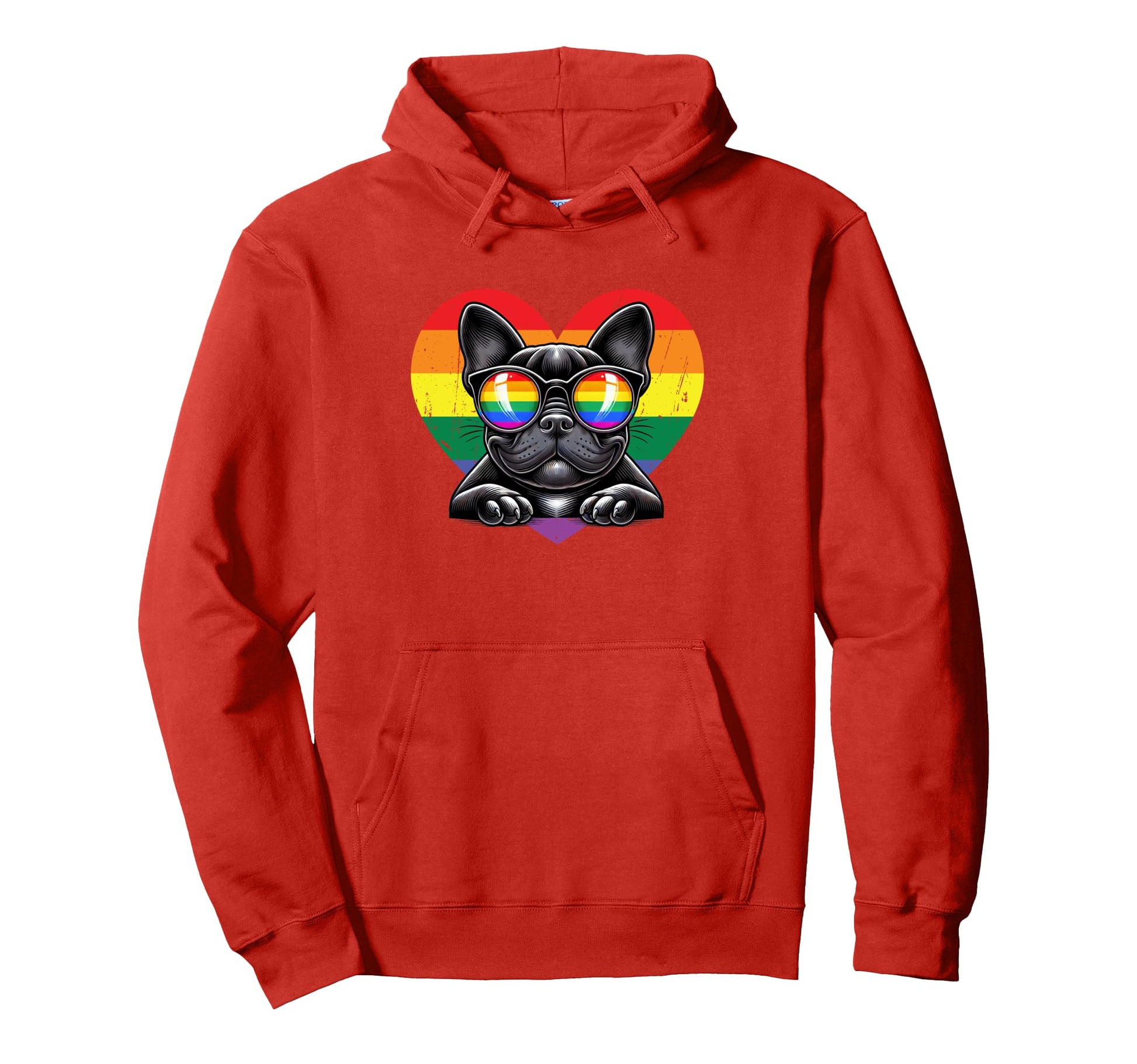 Rainbow Love Heart Dog Pride Lgbt Hoodie - Streetwear Style Men Women - T-Shirt, Sweatshirt, Hoodie