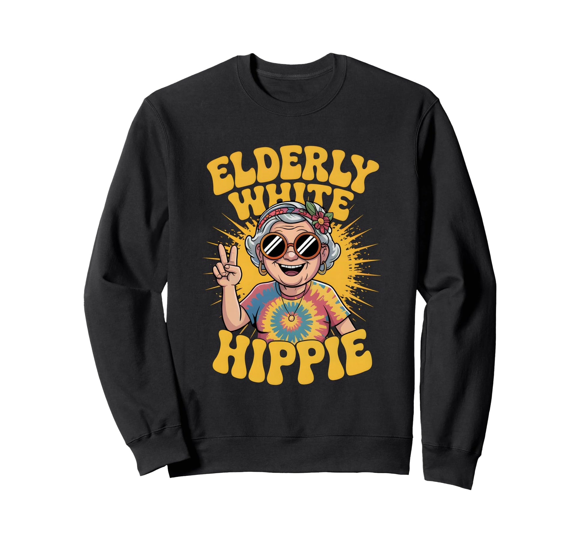 Groovy Hippie Grandma Free Spirit Sweatshirt - Minimalist Print for Adults - T-Shirt, Sweatshirt, Hoodie