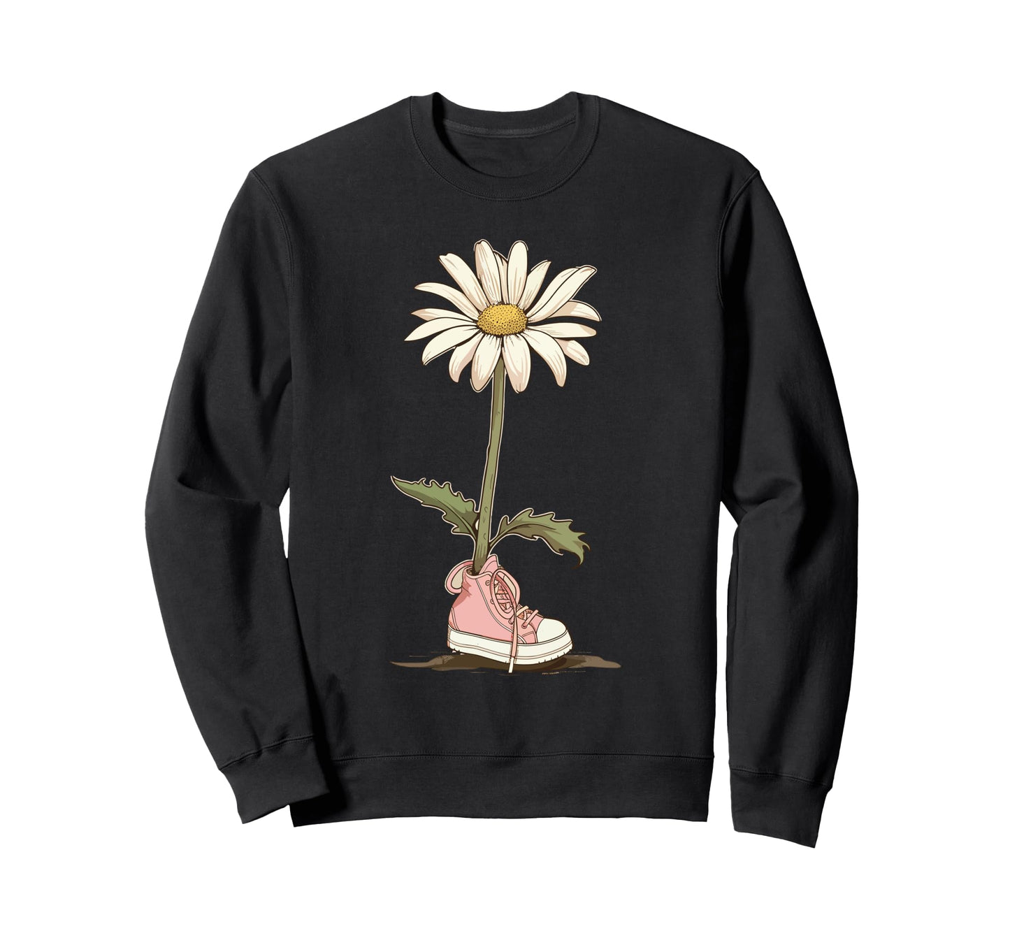 Boho Daisy Flower Botanical Sweatshirt - Graphic Print for Adults - T-Shirt, Sweatshirt, Hoodie