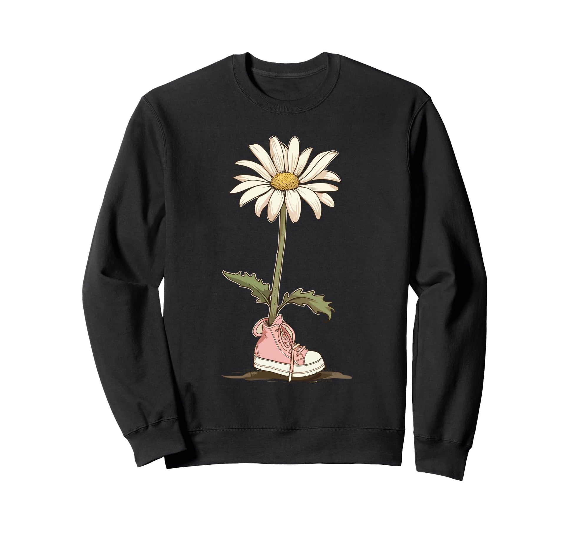 Boho Daisy Flower Botanical Sweatshirt - Graphic Print for Adults - T-Shirt, Sweatshirt, Hoodie