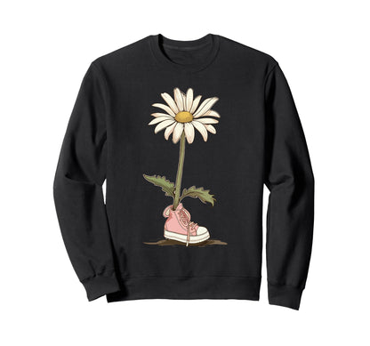Boho Daisy Flower Botanical Sweatshirt - Graphic Print for Adults - T-Shirt, Sweatshirt, Hoodie