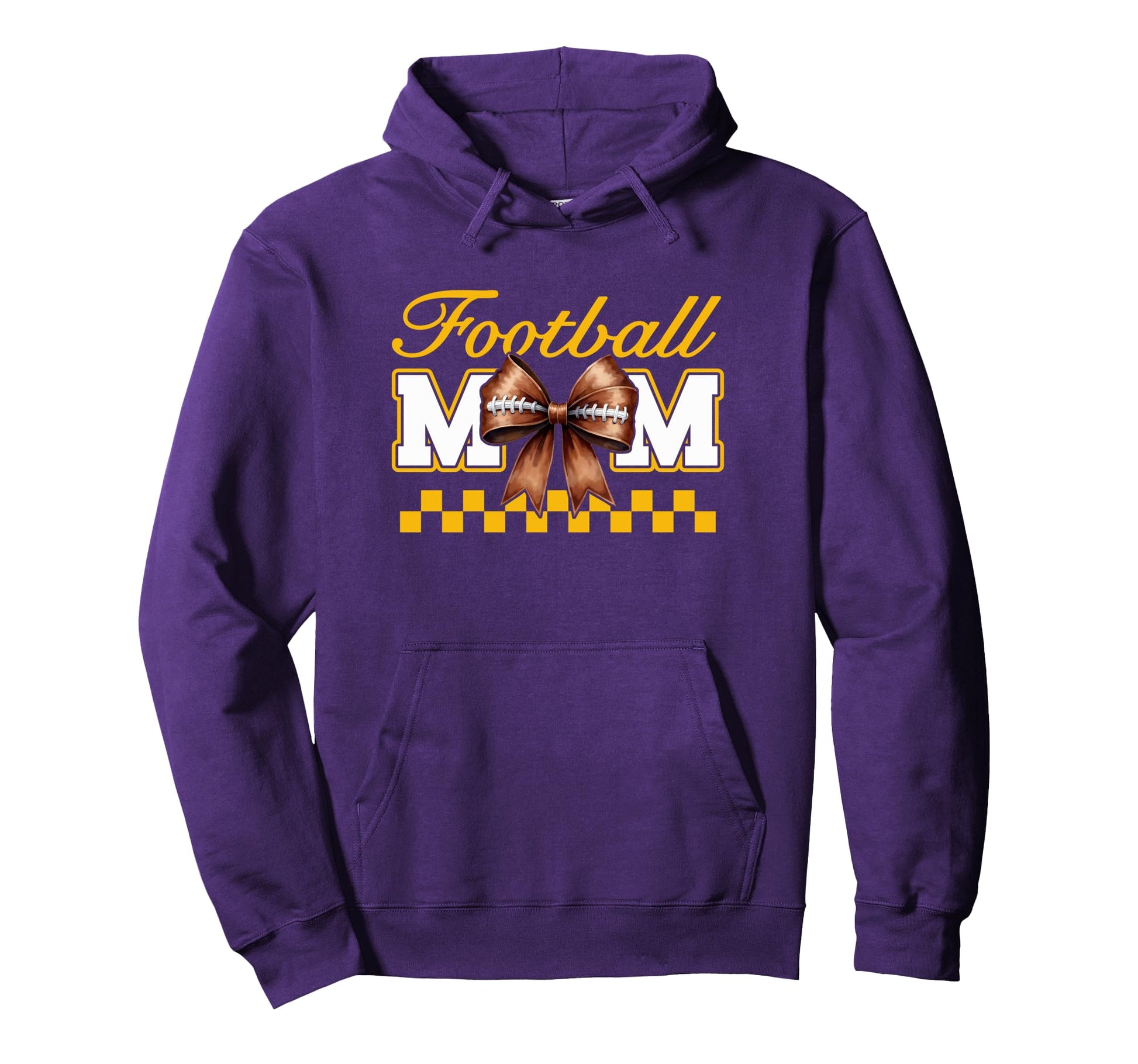 Game Day Purple Yellow Croquette Bow Hoodie - Aesthetic Graphic Unisex - T-Shirt, Sweatshirt, Hoodie