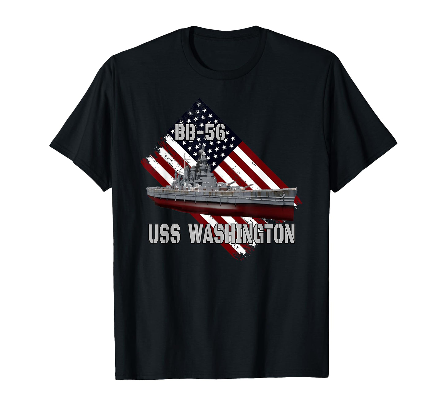 Battleship Uss Washington Bb 56 T-Shirt - Custom Art Print for Adults - T-Shirt, Sweatshirt, Hoodie