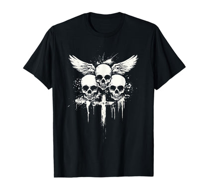 Skull Cross Goth Gothic Emo Alt Grunge T-Shirt - Streetwear Style Unisex - T-Shirt, Sweatshirt, Hoodie