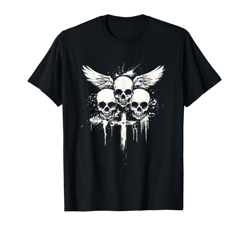 Skull Cross Goth Gothic Emo Alt Grunge T-Shirt - Streetwear Style Unisex - T-Shirt, Sweatshirt, Hoodie