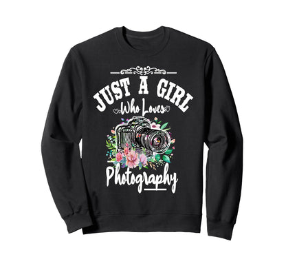 Womens Just Who Loves Photography Sweatshirt - Minimalist Print Men Women - T-Shirt, Sweatshirt, Hoodie