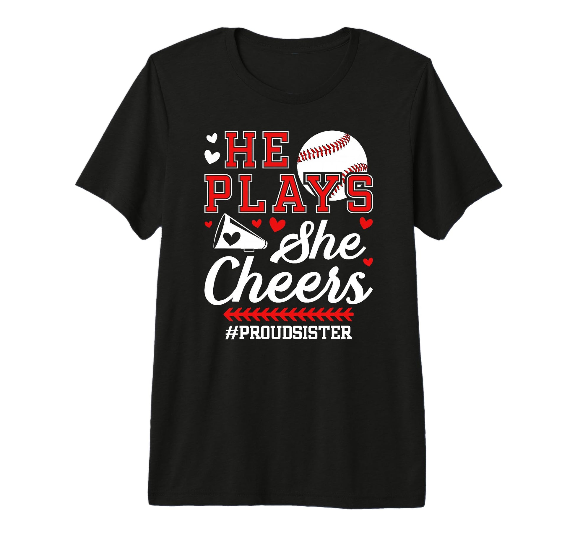 He Plays She Cheers Sister T-Shirt - Aesthetic Graphic Men Women - T-Shirt, Sweatshirt, Hoodie