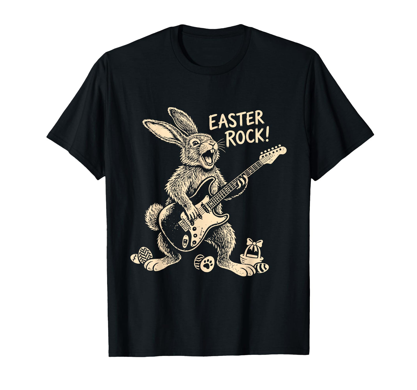 Funny Rabbit Guitar Rock Guitar Rabbit T-Shirt - Graphic Print Men Women - T-Shirt, Sweatshirt, Hoodie