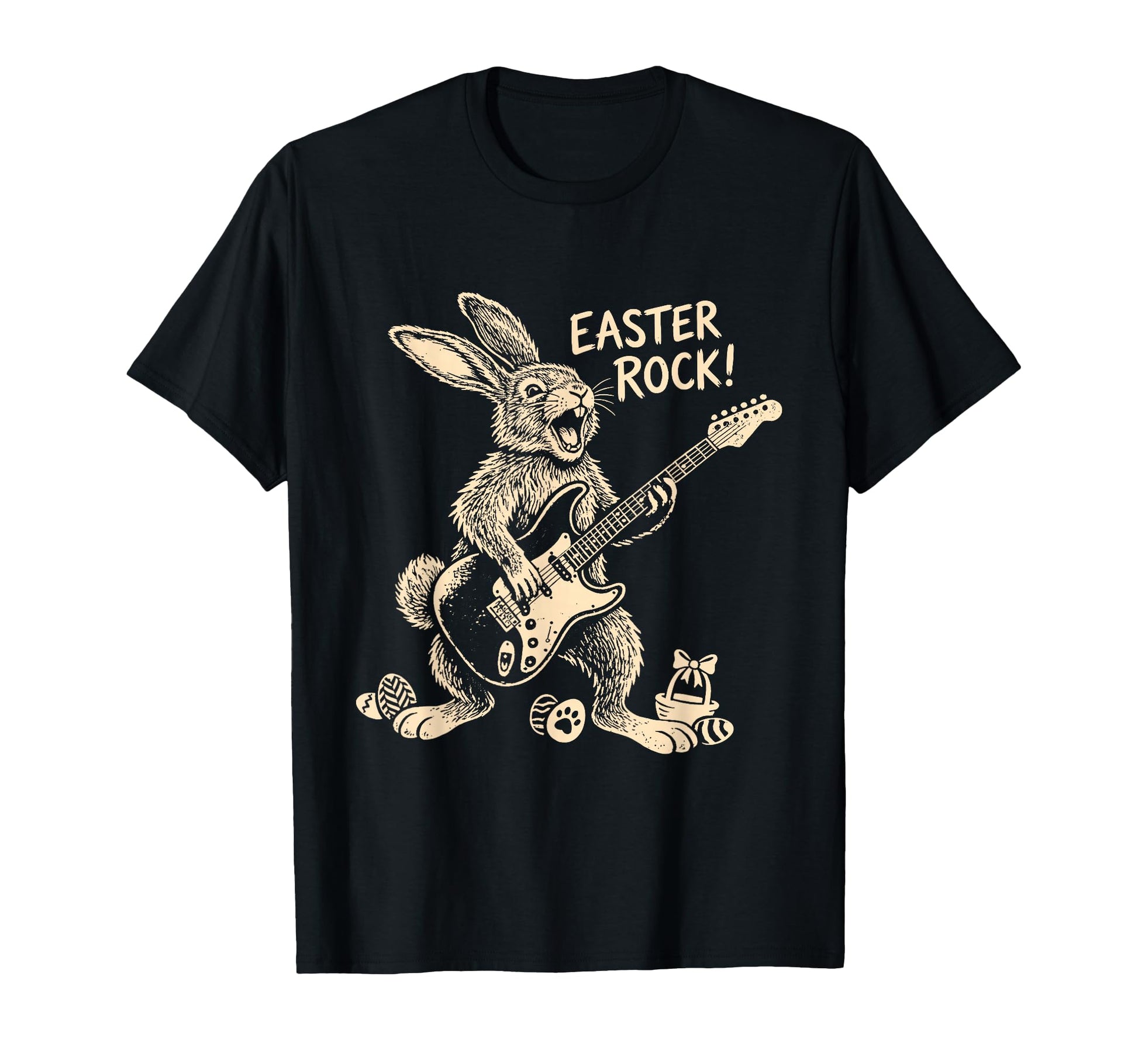 Funny Rabbit Guitar Rock Guitar Rabbit T-Shirt - Graphic Print Men Women - T-Shirt, Sweatshirt, Hoodie