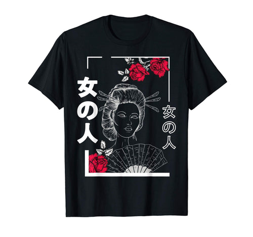 Vaporwave Japanese Geisha And T-Shirt - Fun Novelty Design for Adults - T-Shirt, Sweatshirt, Hoodie