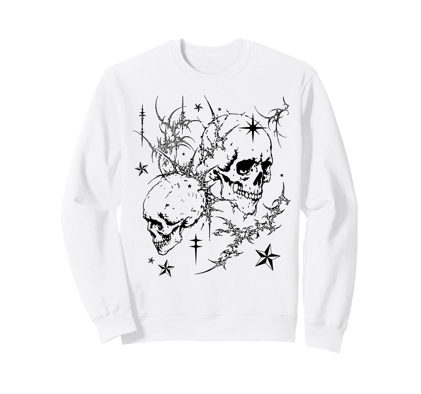 Skull Y2K Grunge Goth Alt Sigilism Sweatshirt - Graphic Print for Adults - T-Shirt, Sweatshirt, Hoodie