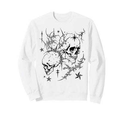 Skull Y2K Grunge Goth Alt Sigilism Sweatshirt - Graphic Print for Adults - T-Shirt, Sweatshirt, Hoodie