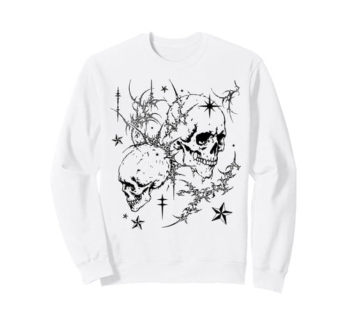 Skull Y2K Grunge Goth Alt Sigilism Sweatshirt - Graphic Print for Adults - T-Shirt, Sweatshirt, Hoodie