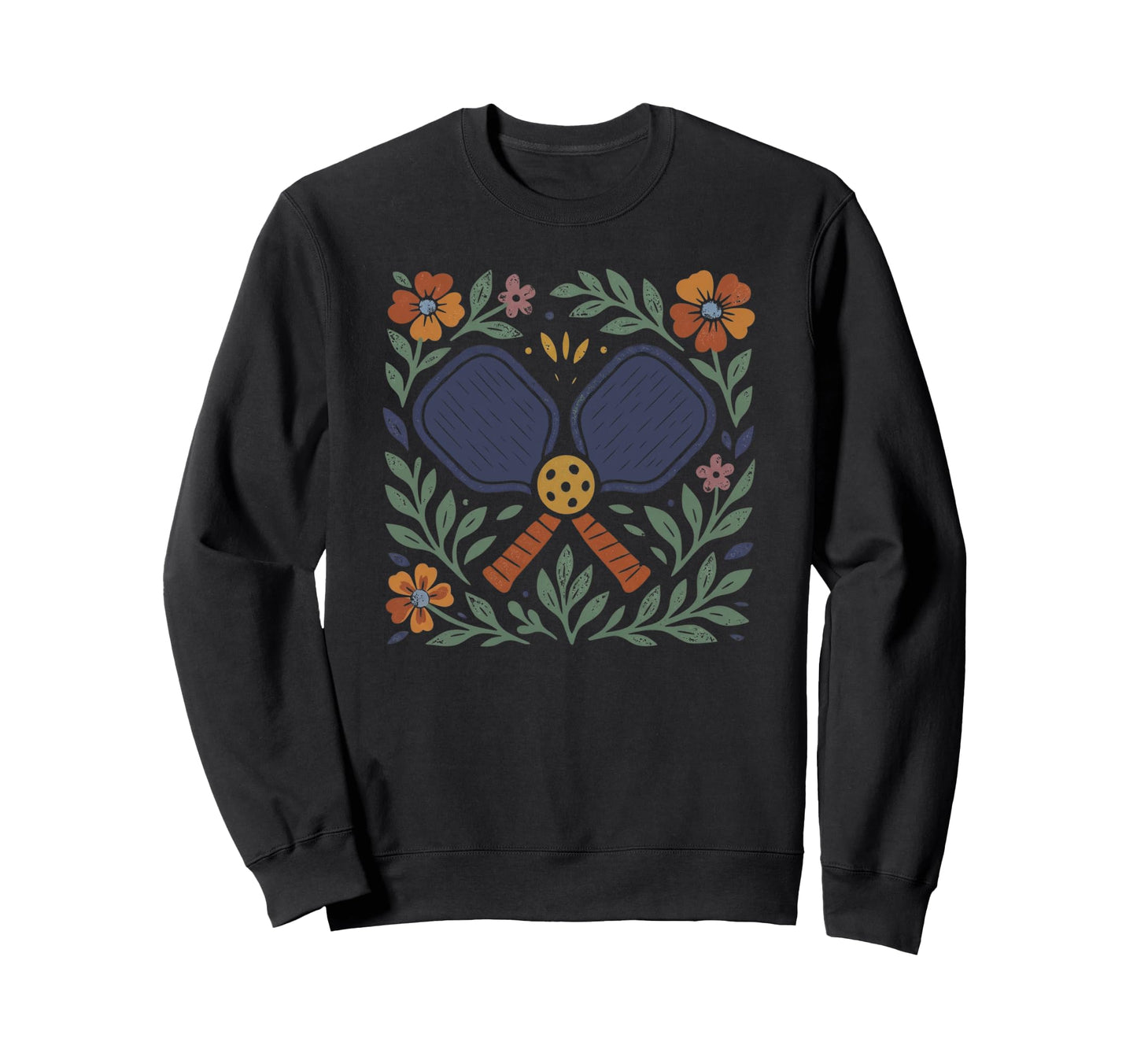 Boho Folk Art Pickleball Sweatshirt - Trendy Graphic Men Women - T-Shirt, Sweatshirt, Hoodie