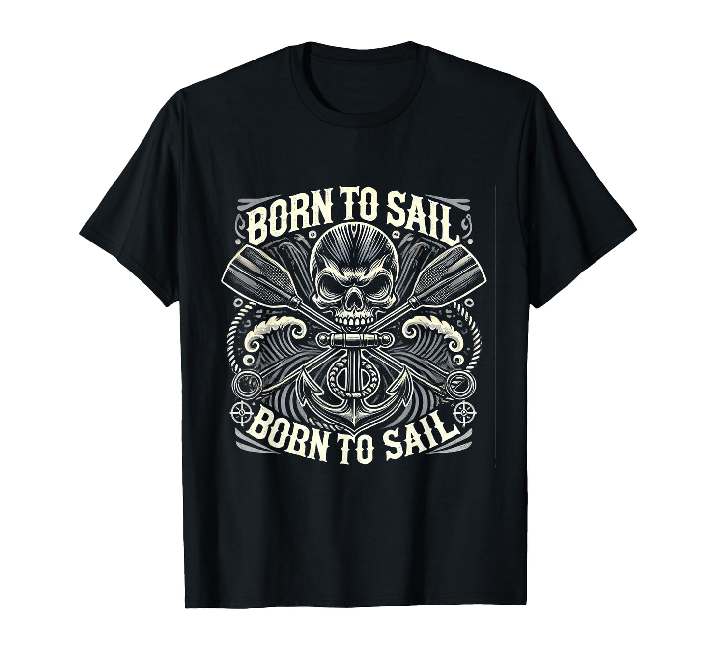 Seafaring Rebel Skull Anchor Rocker T-Shirt - Streetwear Style for Adults - T-Shirt, Sweatshirt, Hoodie