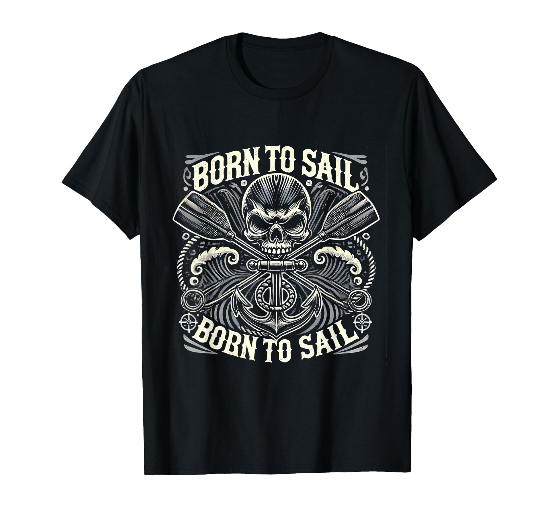 Seafaring Rebel Skull Anchor Rocker T-Shirt - Streetwear Style for Adults - T-Shirt, Sweatshirt, Hoodie