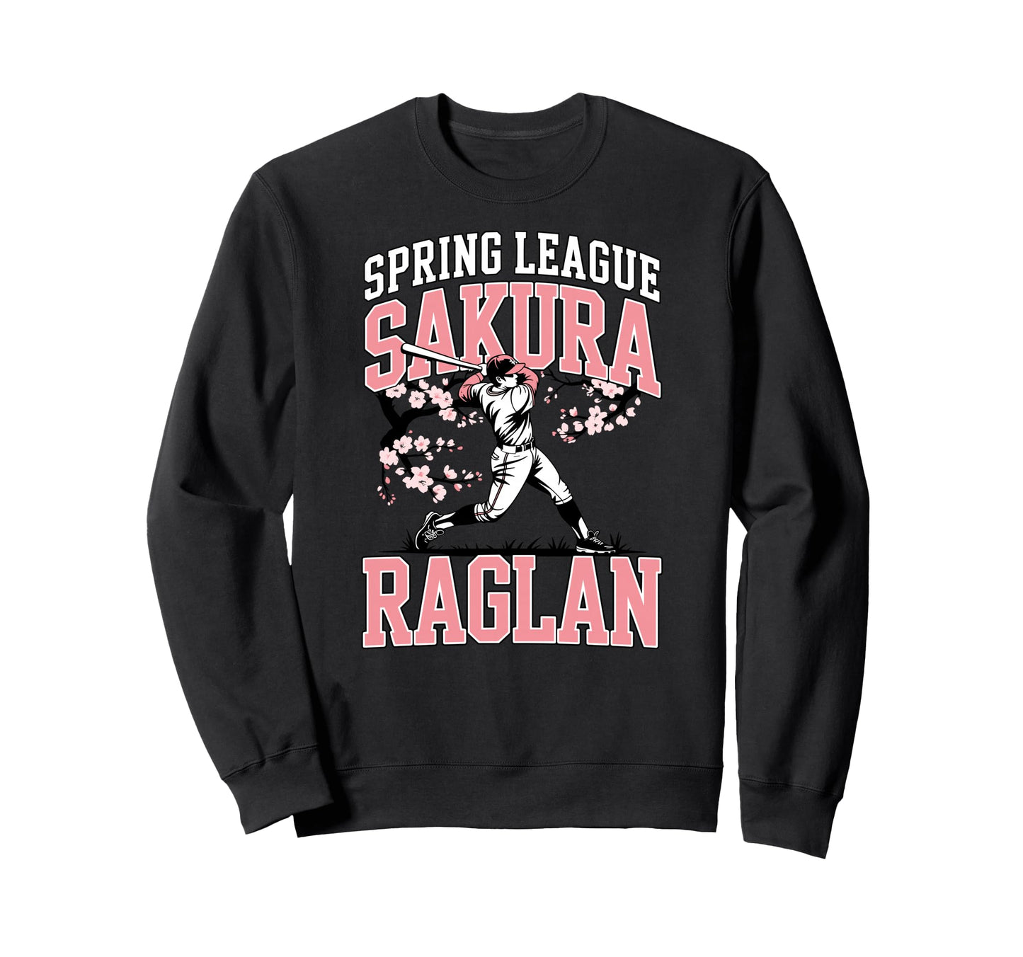Spring League Sakura Baseball Sweatshirt - Aesthetic Graphic Men Women - T-Shirt, Sweatshirt, Hoodie