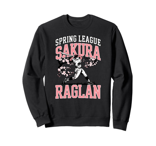 Spring League Sakura Baseball Sweatshirt - Aesthetic Graphic Men Women - T-Shirt, Sweatshirt, Hoodie
