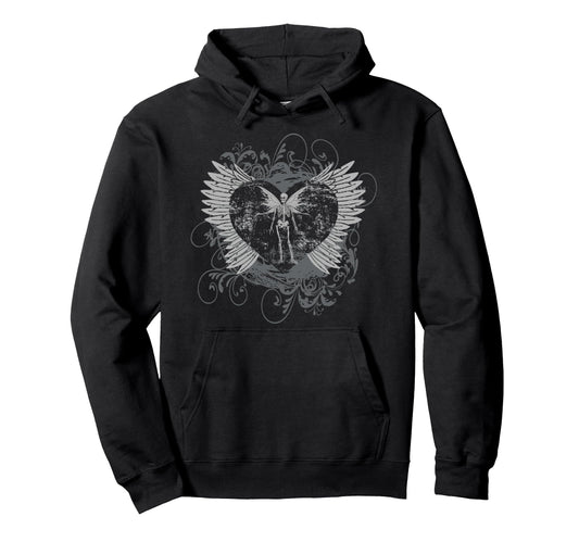 Y2K Fairy Wings Skeleton Alt Goth Hoodie - Custom Art Print for Adults - T-Shirt, Sweatshirt, Hoodie