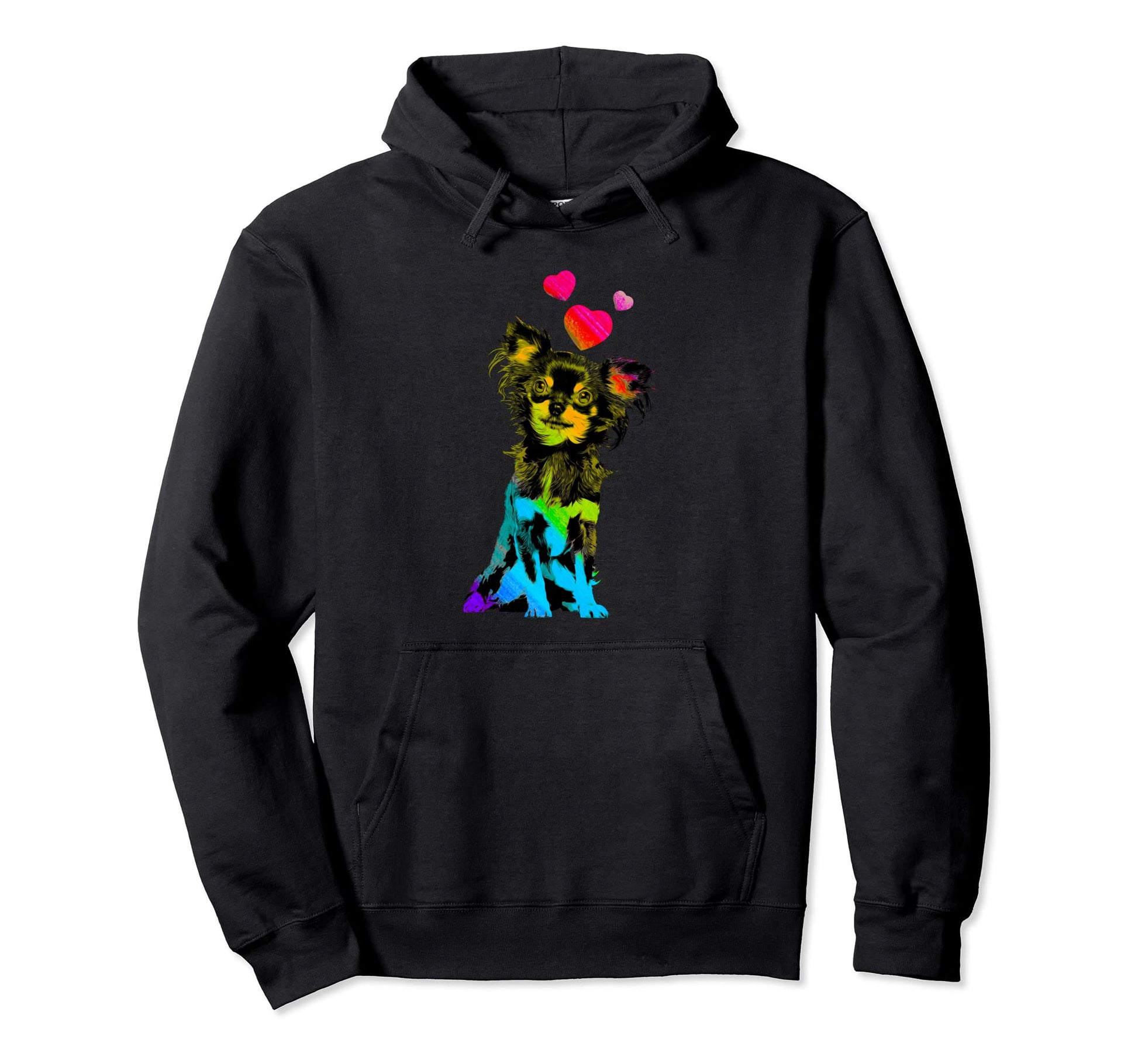 Rainbow Color Chihuahua Dog Hoodie - Casual Everyday Wear for Adults - T-Shirt, Sweatshirt, Hoodie
