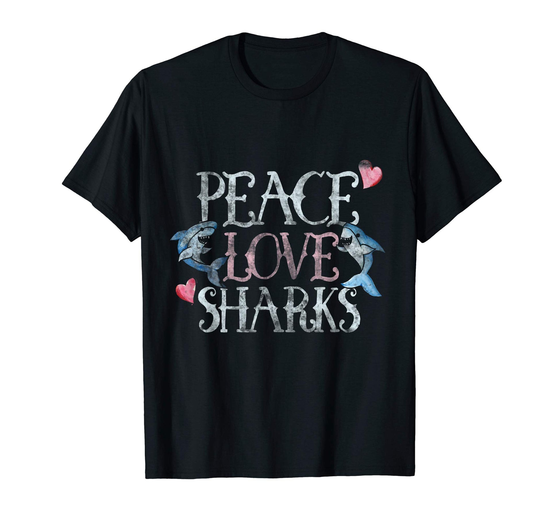 Peace Love Sharks T-Shirt - Minimalist Print for Adults - T-Shirt, Sweatshirt, Hoodie