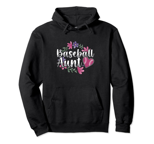 Baseball Aunt Heart Auntie Hoodie - Fun Novelty Design Unisex - T-Shirt, Sweatshirt, Hoodie