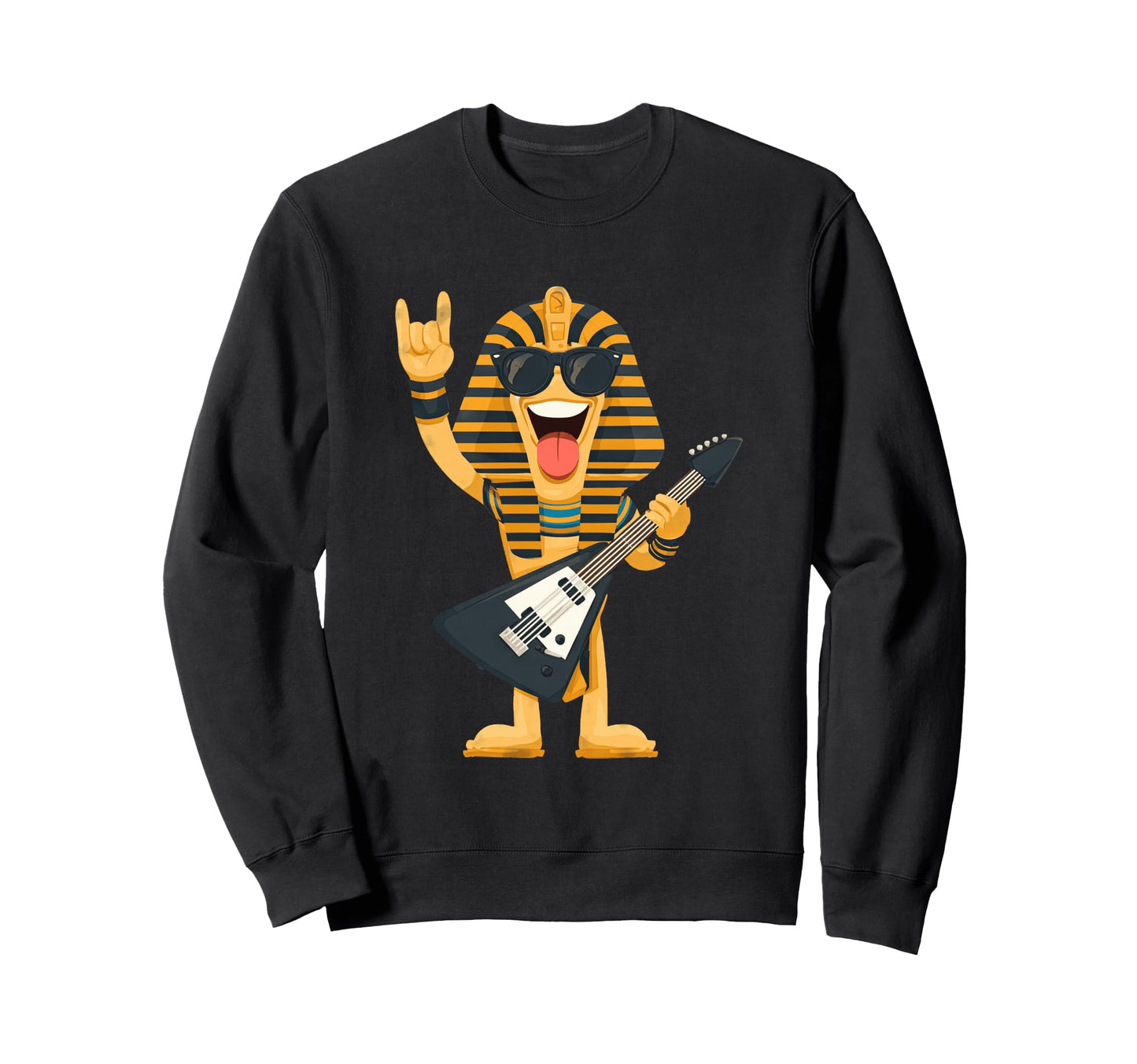 Funny Pharaoh Rock Music Guitarist Sweatshirt - Novelty Apparel Unisex - T-Shirt, Sweatshirt, Hoodie