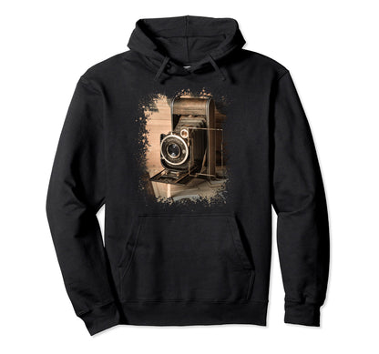 Camera Sepia Tone Photo Photographer Hoodie - Custom Art Print Unisex - T-Shirt, Sweatshirt, Hoodie