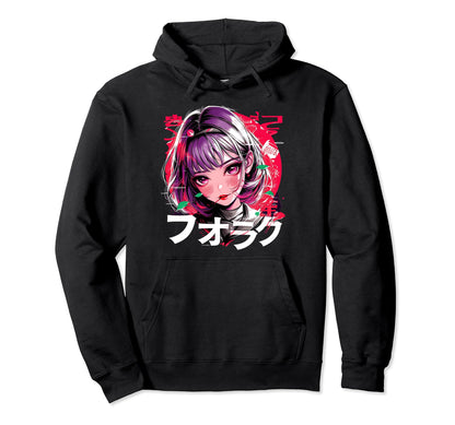 Anime Goth Grunge Demon Waifu Hoodie - Casual Everyday Wear Men Women - T-Shirt, Sweatshirt, Hoodie