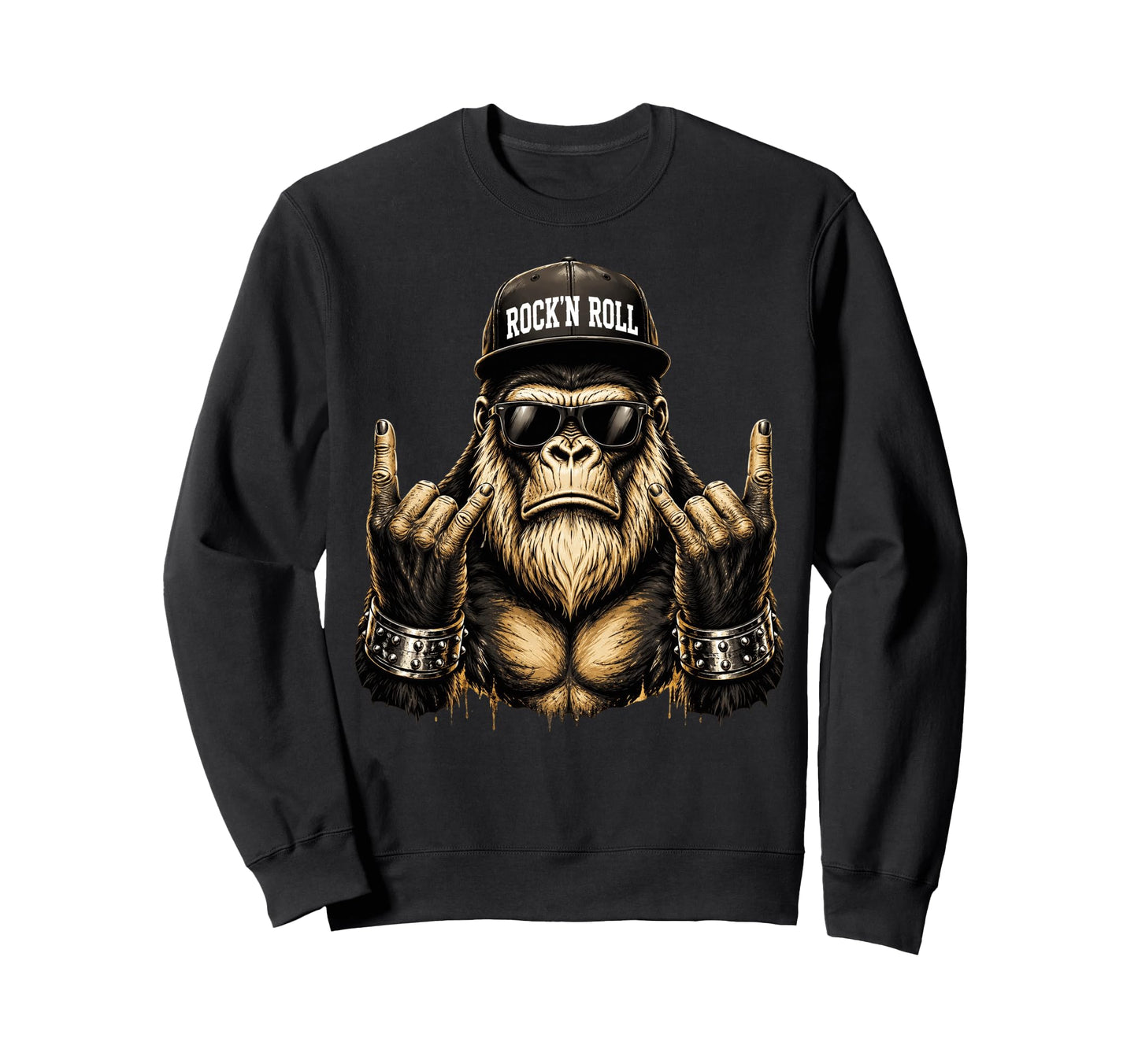 Bigfoot Rock Sasquatch Heavy Metal Sweatshirt - Trendy Graphic Unisex - T-Shirt, Sweatshirt, Hoodie