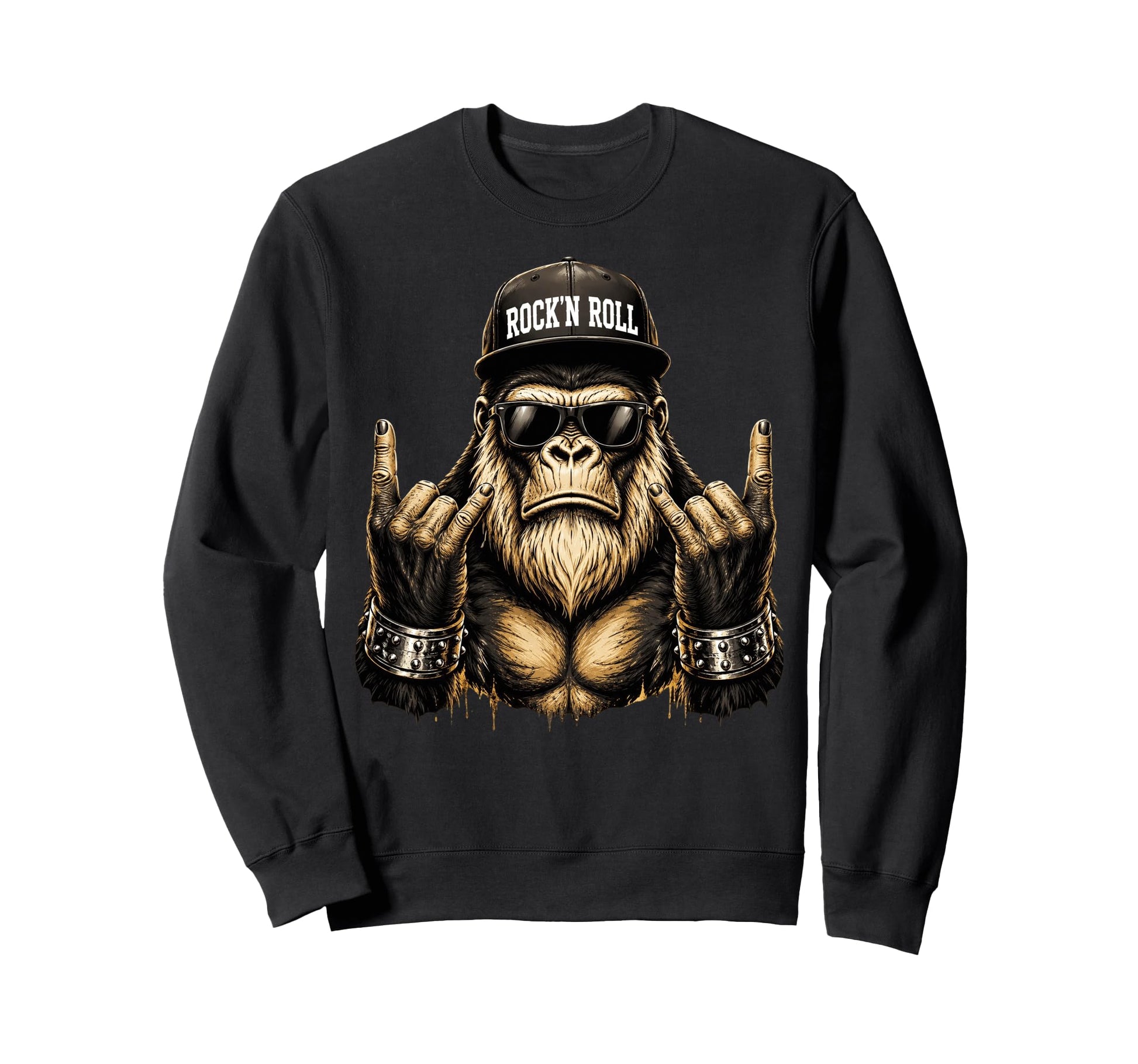 Bigfoot Rock Sasquatch Heavy Metal Sweatshirt - Trendy Graphic Unisex - T-Shirt, Sweatshirt, Hoodie